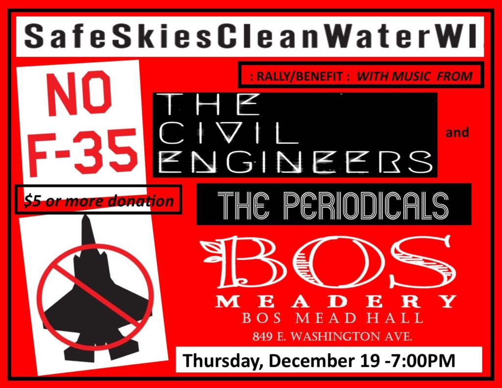 Bos Meadery Dec 19 music benefit Safe Skies Clean Water Wisconsin