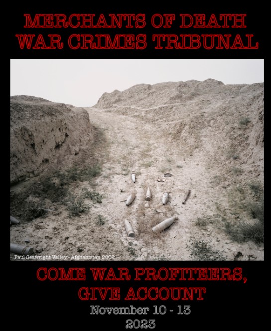 War Crimes Tribunal poster November 10-13, 2023