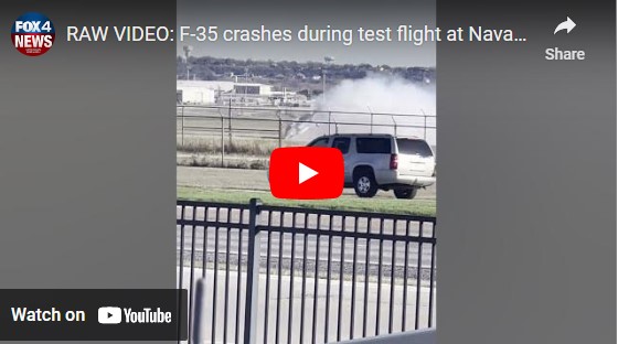 F-35-B crash-lands in Fort Worth, TX – pilot ejected