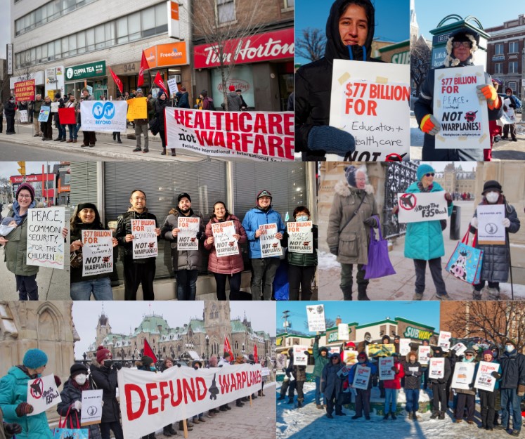 Across Canada, hundreds took action to reject Canada’s plans to buy 88 new bomber jets