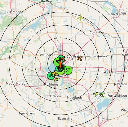 Air traffic and sound-meter readings in the Madison, Wisconsin area